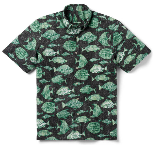 Black The Reef Hawaiian Shirt