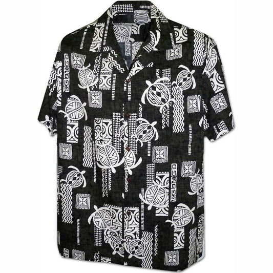 Black Tribal Turtles Hawaiian Shirt
