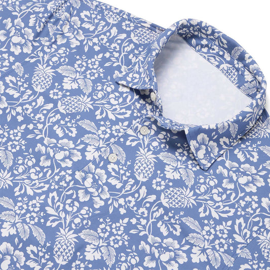 Blue Horizon Oahu Harvest Performance Polo Hawaiian Shirt