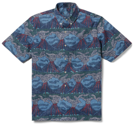 Blue Lua Pele Hawaiian Shirt