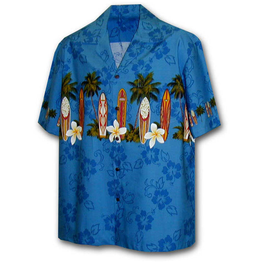 Blue Surfs Up Hawaiian Shirt