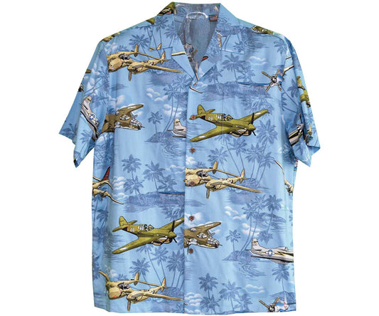 Blue Vintage Air Power Hawaiian Shirt
