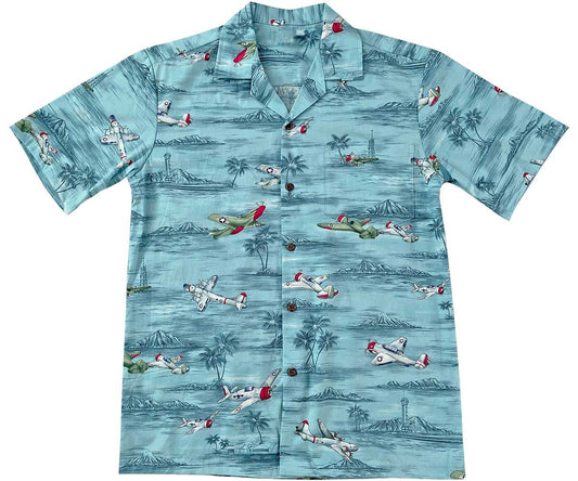 Blue Vintage Island Wings Hawaiian Shirt