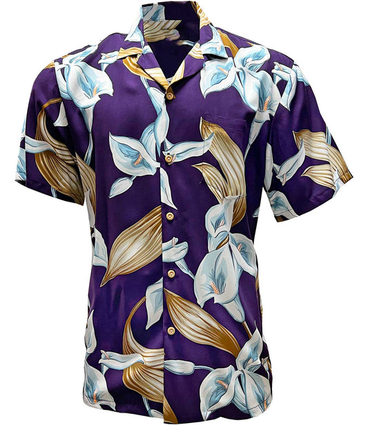 Calla Lily - (Magnum PI) - Purple Hawaiian Shirt