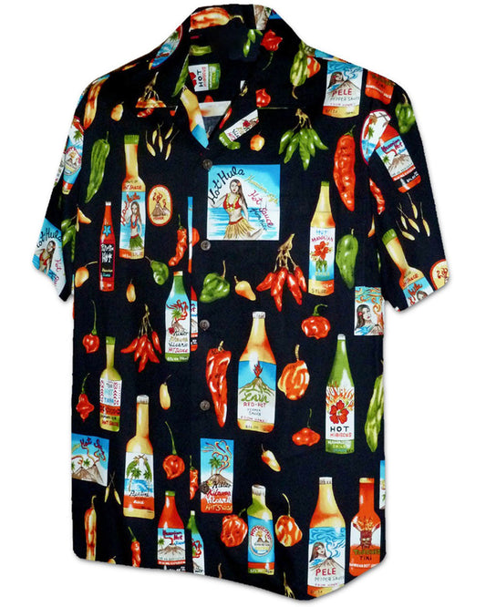 Chili Hot Sauce - Black Hawaiian Shirt