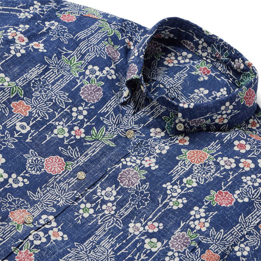 Crown Blue Nippon Forest Hawaiian Shirt