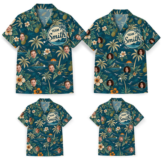 Custom Family Name Hawaiian Shirt Set