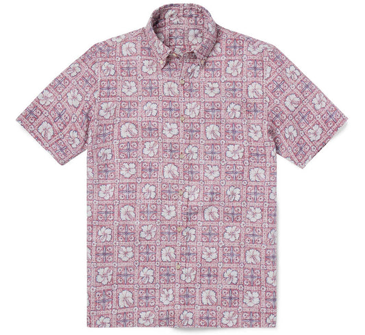 Faded Ginger Pua Patchwork Hawaiian Shirt