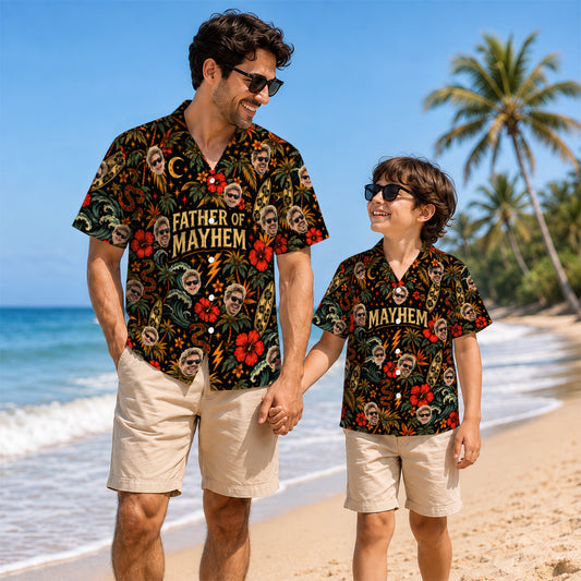 Father of Mayhem and Mayhem Custom Matching Hawaiian Shirts