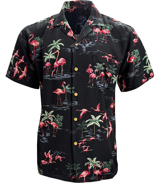 Fine Flamingos Midnight Hawaiian Shirt