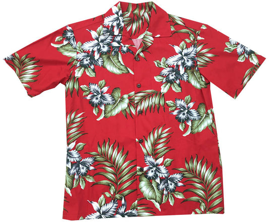 Floral Fronds Hawaiian Shirt Red Hawaiian Shirt