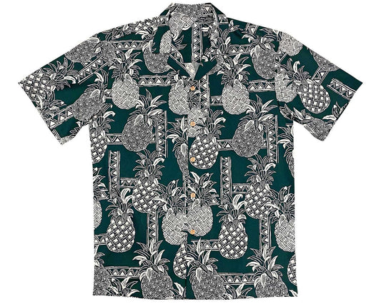 Green Tapa Pineapple Hawaiian Shirt