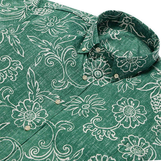 Hawaiian Gardenias Pine Hawaiian Shirt