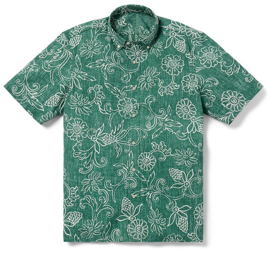 Hawaiian Gardenias Pine Hawaiian Shirt