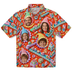 Whimsical Burnt Orange Gear Conveyors Custom Hawaiian Shirt