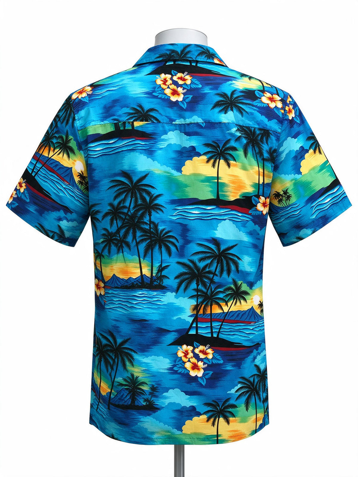 Hawaiian Sunset Blue Hawaiian Shirt - back view