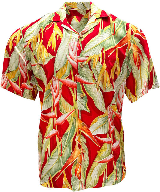 Heliconia Red Hawaiian Shirt