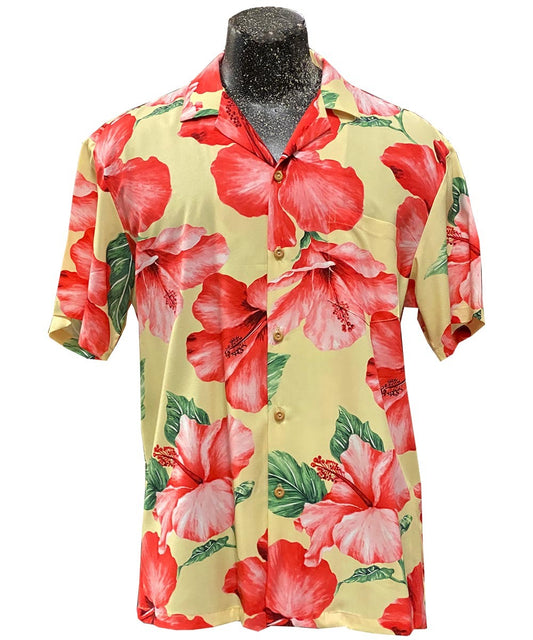Hibiscus Blossom Yellow Hawaiian Shirt