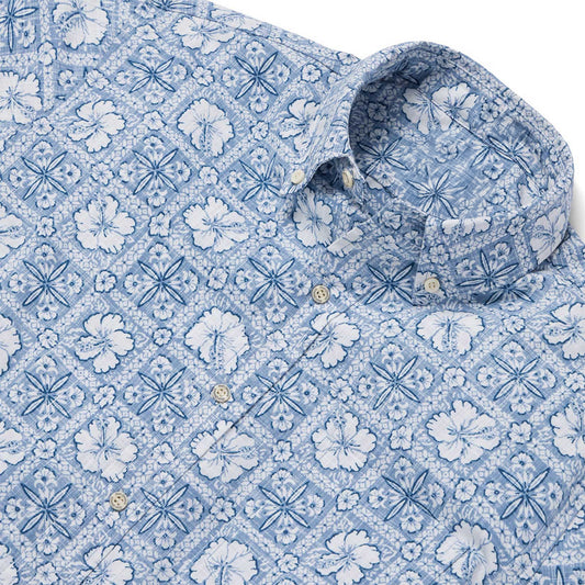 Infinity Blue Pua Patchwork Hawaiian Shirt