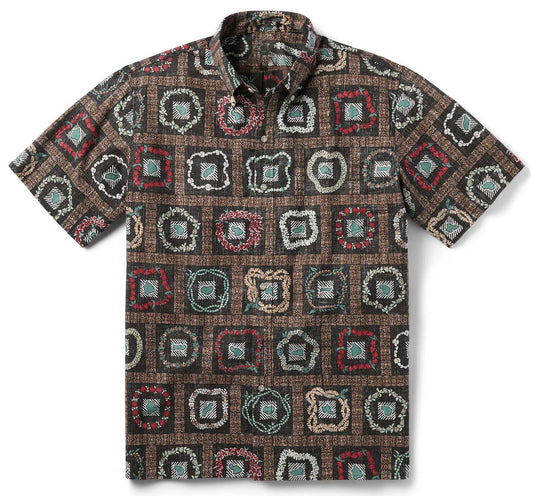 Island Lei Black Hawaiian Shirt
