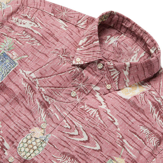 Island Sundowners Faded Ginger Hawaiian Shirt