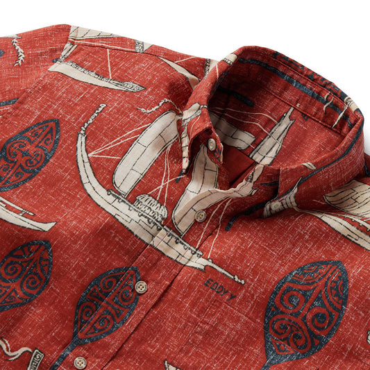 Maroon South Pacific Voyagers Hawaiian Shirt