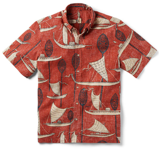 Maroon South Pacific Voyagers Hawaiian Shirt