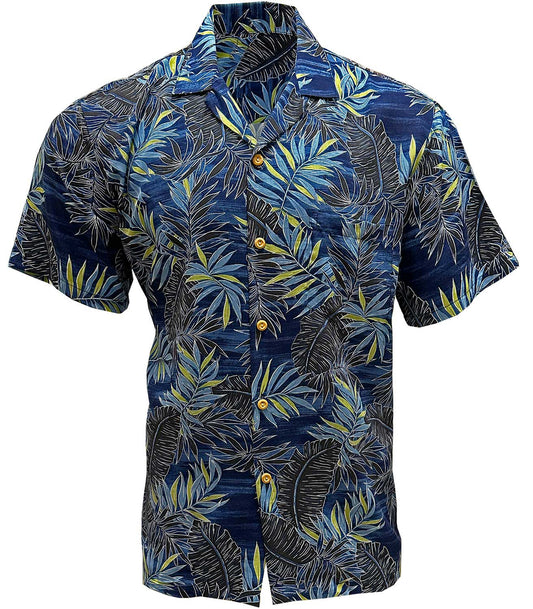 Navy Midnight Palm Hawaiian Shirt