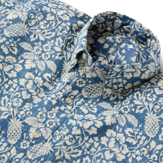 Navy Oahu Harvest Hawaiian Shirt