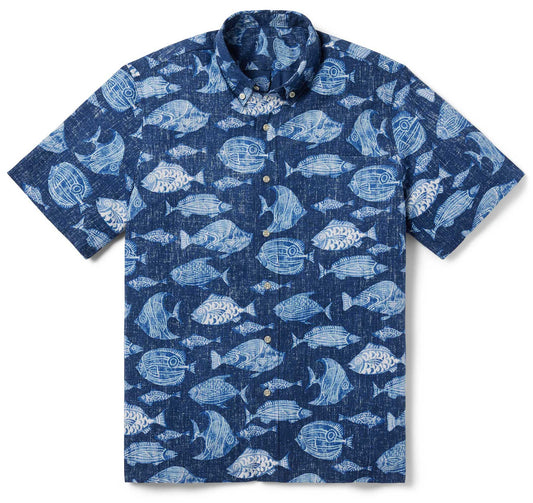 Navy The Reef Hawaiian Shirt