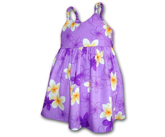 Flower Fruity Lavender Girl's Bungee Dress Hawaiian Shirt