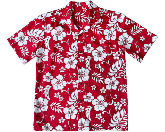 Red Party Hibiscus Hawaiian Shirt