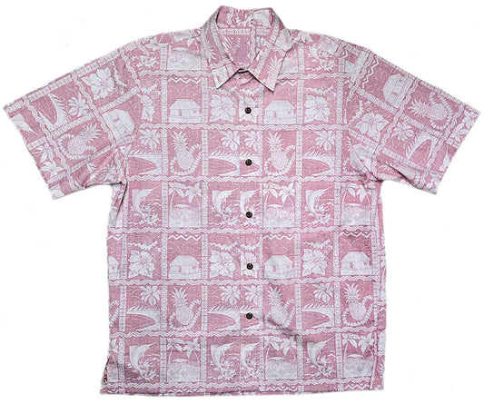 Red Reverse Pineapple Shack Hawaiian Shirt