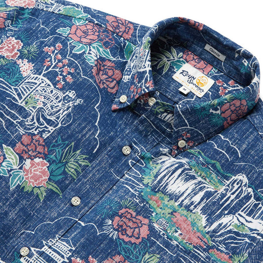 Forbidden Gardens Navy Hawaiian Shirt