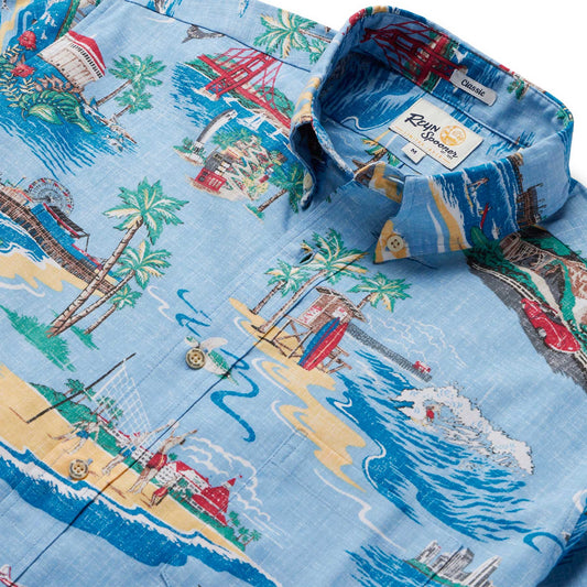Golden Coast Dusk Blue Hawaiian Shirt