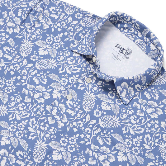 Blue Horizon Oahu Harvest Performance Polo Hawaiian Shirt