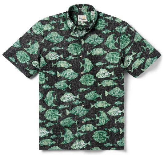 Black The Reef Hawaiian Shirt