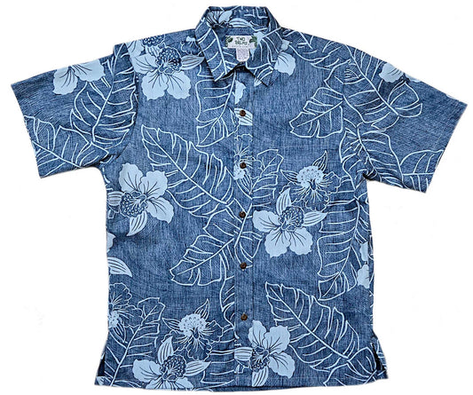 Blue Reverse Niihau Hawaiian Shirt