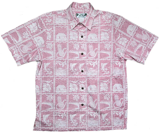 Red Reverse Pineapple Shack Hawaiian Shirt