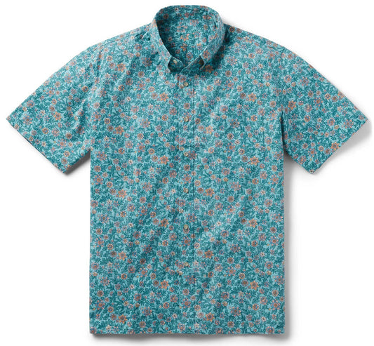 Turquoise Sea Wildflowers Hawaiian Shirt