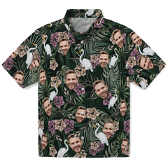 Vintage Egret Tropics | Aloha Custom Hawaiian Shirts with Faces or Logos