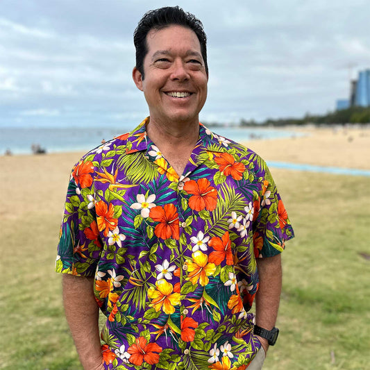 Purple Tropical Garden Hawaiian Shirt