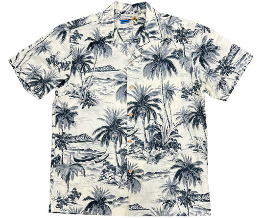 Charcoal Waikiki Beach Hawaiian Shirt