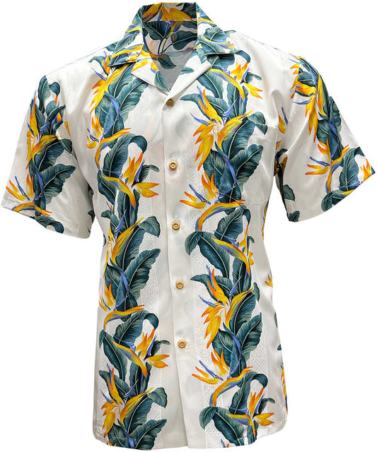 White Paradise Panel Hawaiian Shirt