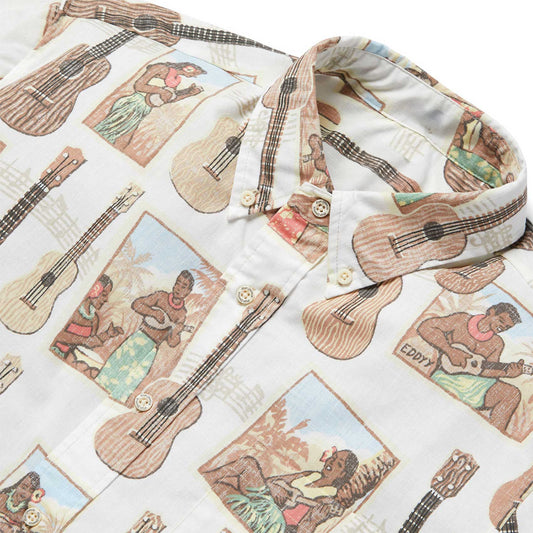 White Strummer's Paradise Hawaiian Shirt