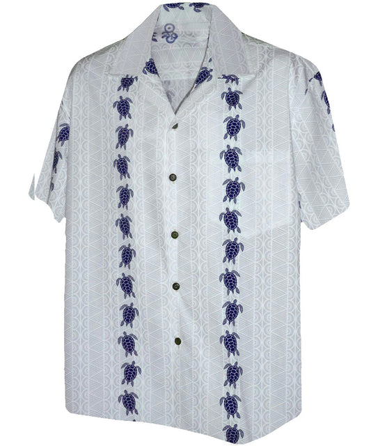 White Turtle Row Hawaiian Shirt